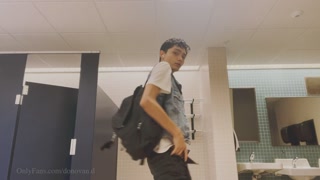 Donovan Jerking off in College Bath. CUMSHOT