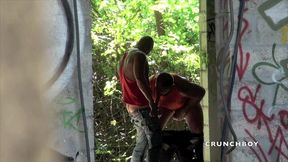 exhib sex with two muscle boy fucking outdoor