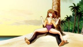 Massive booty anime chick squirts on the seaside