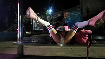 School tranny girl exhibit in public