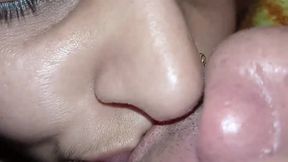 After sucking on sister-in-law's boobs, she got orgasm in her tight fucking