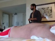 Bear gets massage in New Orleans but guy cant wait and fucks him and cums on face
