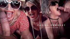 Dirty cougar devours cock&#x1F346; &mdash;  sucks balls &mdash;  gets blasted with cum in nasty facial creampie explosion