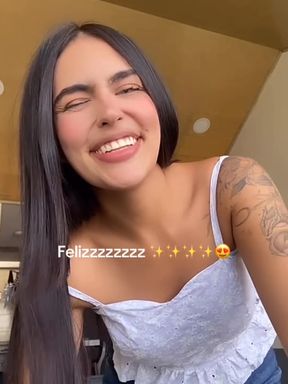 Hot latina camgirl shows off her big tits while lactating