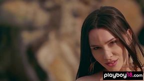 Petite Ukrainian teen Adel Morel teases with her perfect body