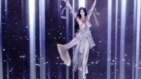 Ancient Style Hanfu Erotic Appeal Jiggling Breasts Bare Feet