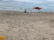 Very high handjob risk on crowded beach - Real Amateur