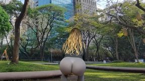 Big bubble butt public flashing