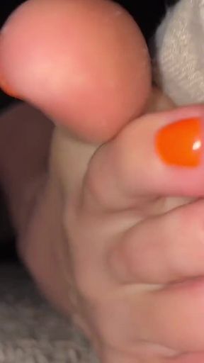 Ripped Sock Fetish Wiggling Toes POV