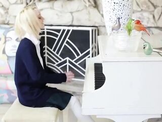 Sleazy harlot teen Sammie Daniels riding her teachers dong