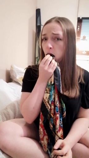 Mouth Stuffing Training With Silk Scarf