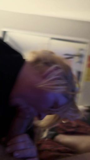 Busty blonde amateur enjoys a handjob and blowjob