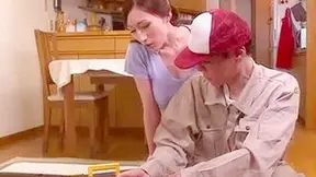 Asian Milf Tempts Young Delivery Man in Hot Steaming Affair