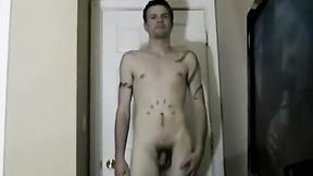 ”Bi babe Hollywood squirts a huge load out of his dick”