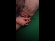 Hairy FTM boy fucks himself
