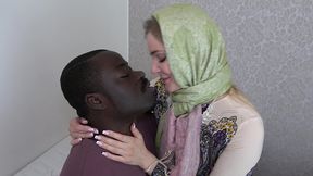 hijabi milf caught him jerking off with her panties