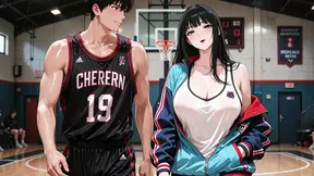 Hot animated girlfriend cheated on during a basketball game