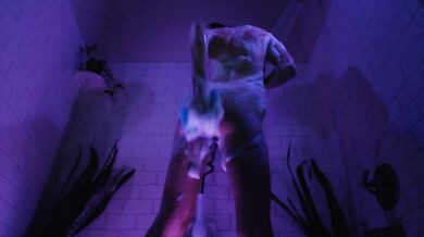 Bella Bondai’s cute shower tease with slippery suds and breast squish