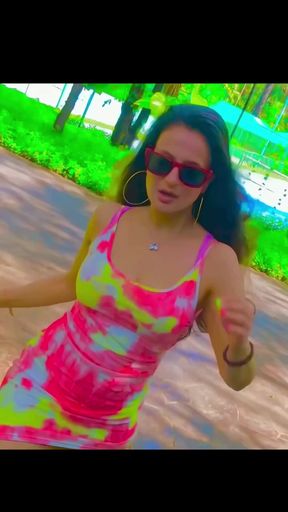 Busty Indian milf showcases her lingerie collection in a solo performance