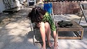 NO PANTIES flashing in Public Hotel Rest Area