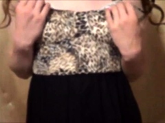Sissy in new dress and panties