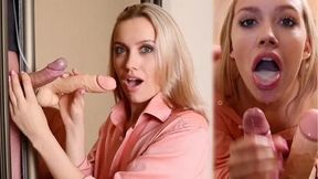 Unexpected Member Out of Cupboard Double Sloppy Blowjob