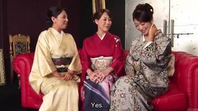 Raw Japanese group sex with biggest melons in kimono