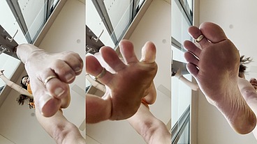 Foot Fetish - Slave Stomping Barefoot Role-play in a Bikini