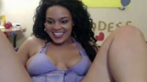 Voluptuous brunette whore poking her twat with big sex toy