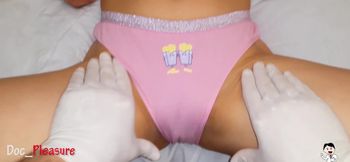 Doctor fingers sexy patien with tight shaved pussy