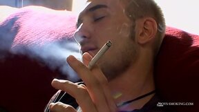 BoysSmoking: Jacob Wright showcase his sexy body and cock while hitting a cigar