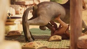 Gay furry centaur gets destroyed by big dick rough anal creampie