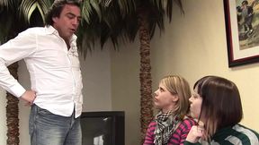 18-year-olds engulf his thick erected phallus