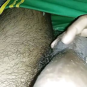 Big black dick handjob