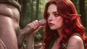 a hunter fucked an insanely hot and juicy redhead elven girl with his big old cock!! her tits were bounsy as hell...[ai]