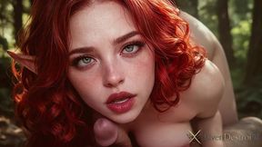 a hunter fucked an insanely hot and juicy redhead elven girl with his big old cock!! her tits were bounsy as hell...[ai]
