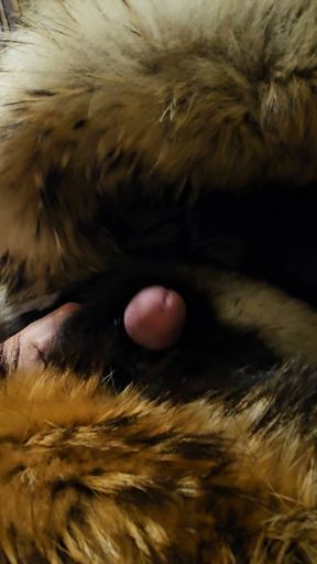 Cock buried in fur till it cums furry cum shot