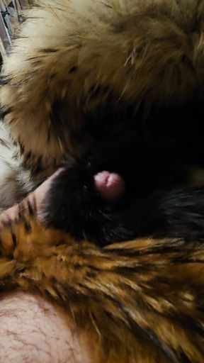 Cock buried in fur till it cums furry cum shot