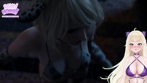 Hot Vtuber Ashley from Resident Evil rides and creampies Leon's big dick