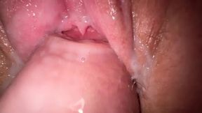 Horny Stepsister Gets Fucked, Tight Creamy Pussy Close Up Cumshot