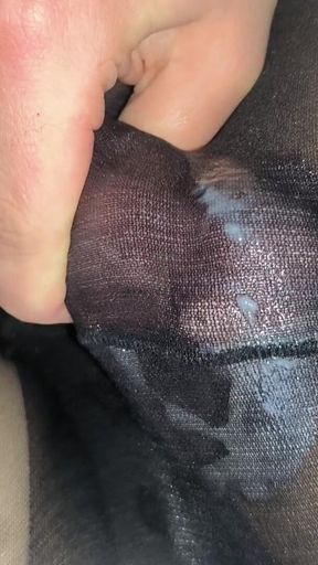 I Found These Black Thin Shiny Tights in the Room of My Friend's Younger Stepsister, in Which She Went to College and Came Hard