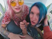 Risky ferris wheel blowjob w slutty