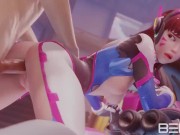 Dva fucked against the MEKA from Overwatch 3D NSFW Porn
