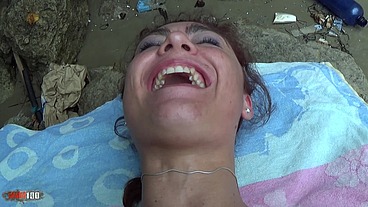 Outdoor anal fuck with the gorgeous French brunette Julia Gomez