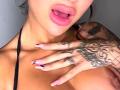 SOLO BIKINI MASTURBATION playing with dildo and fingering