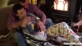 Hot by the Fire: Stepdad Claims Tight Virgin Ass – Steamy OldYoung Scene 18+