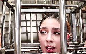 Babe in strait jacket gangbang fucked