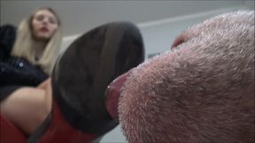 GABRIELLA - Lick and swallow the mud from my soles! - MUDDY shoes licking (INSANE CLIP!)