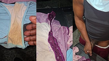 Cumshot On My BBW Asian Lady Neighbor Panties