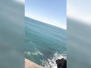 NZ emo cutie upskirt beach walk